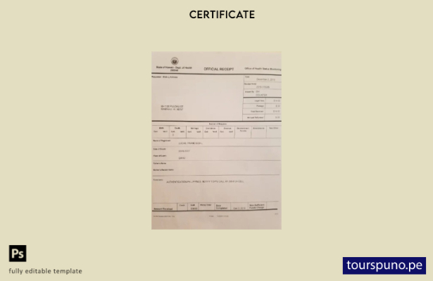 listo para imprimir plantilla de certificado de defunción de monitoreo del estad